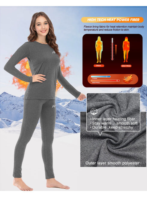 2er-Pack Thermounterwäsche Damen Stretch & Wärme