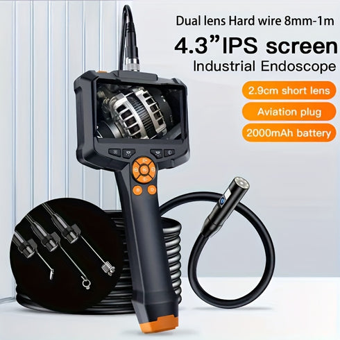 Auto– Inspcam Endoskop Kamera 4.3″ mit Display, 8 mm Sonde, IP67 wasserdicht, USB & Akku