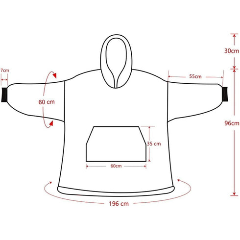 Sherpa Hoodie-Decke mit Ärmeln | Flauschiger Pullover mit Kapuze