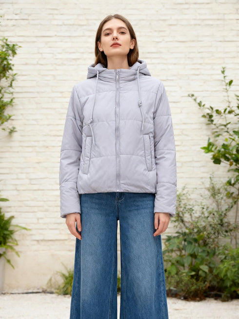Leichte Damen-Winterjacke mit Kapuze Maschinenwaschbar