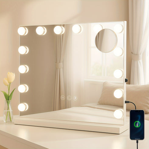 Glamora | Hollywood Make-up-Spiegel mit LED-Beleuchtung