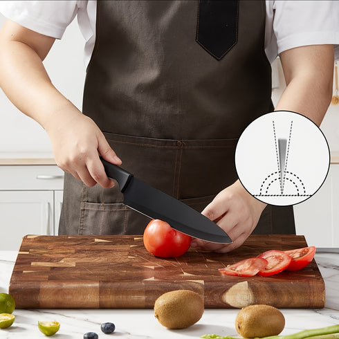 13-teiliges Messerblock-Set | BO-Oxidation Edelstahl | Selbstschärfer & Soft-Grip matte Grau Griffe