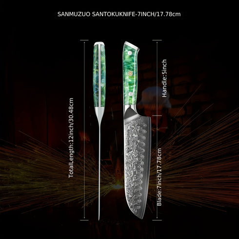 Echigo Damastmesser 18 cm | 67‑Lagen VG10‑Kern | Harzgriff | Shiraki