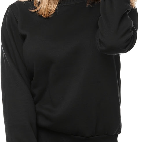 Minimalistisches Sweatshirt Damen | Schwarz Stretch & Komfort