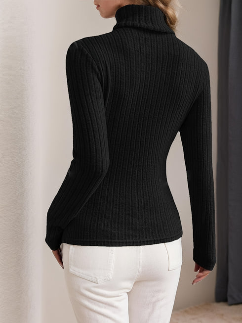 Damen-Strickpullover mit hohem Kragen