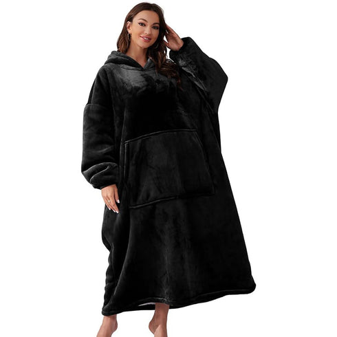 Tragbare Oversized Hoodie-Decke mit Ärmeln & Kapuze | Sherpa Fleece Blanket