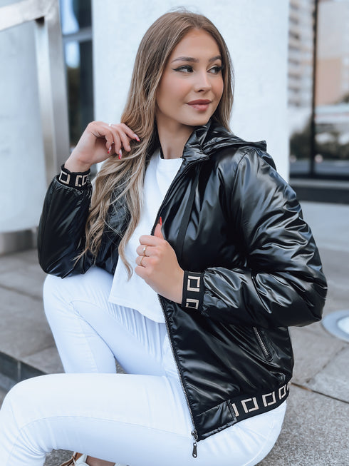 DAMEN BOMBERJACKE MIT ABNEHMBARER KAPUZE | METALLISCHES DESIGN