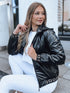 DAMEN BOMBERJACKE MIT ABNEHMBARER KAPUZE | METALLISCHES DESIGN