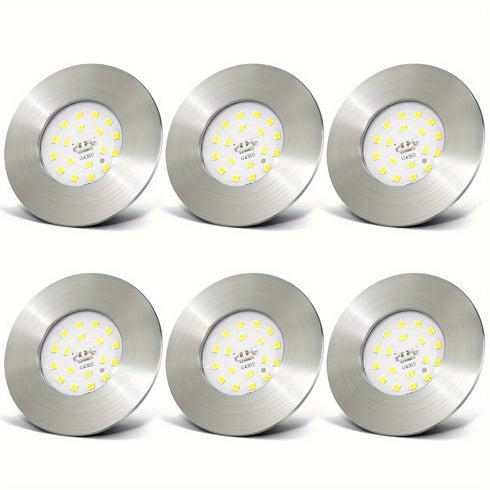 6-teiliges LED-Deckenlicht Nickel 6W Downlight kaltweiß 6000K