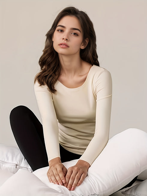 Thermo Fleece-Langschlafhemd für Damen – Slim Fit Base Layer