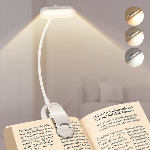 LED Clip-On Lampe | flexibler Schwanenhals mit 3 Lichtfarben