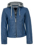 Lammlederjacke Herren mit Kapuze | Stilvolle Blaue Lederjacke