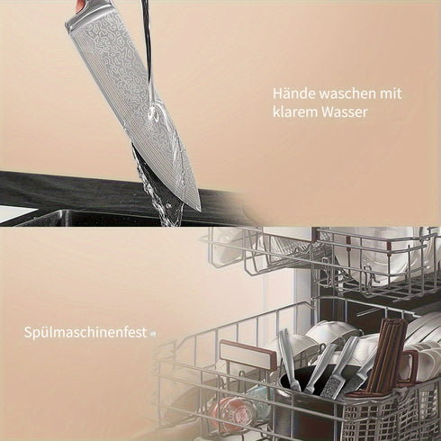 14-teiliges Profi Küchenmesser-Set aus Edelstahl mit Messerblock & Schärfer – Takoni