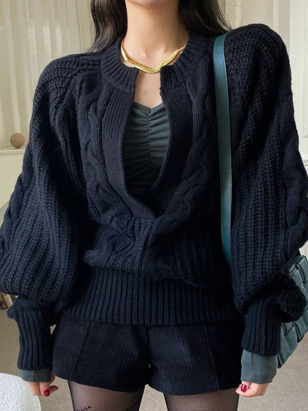 Übergrößen Damenpullover – V-Ausschnitt Strickpullover