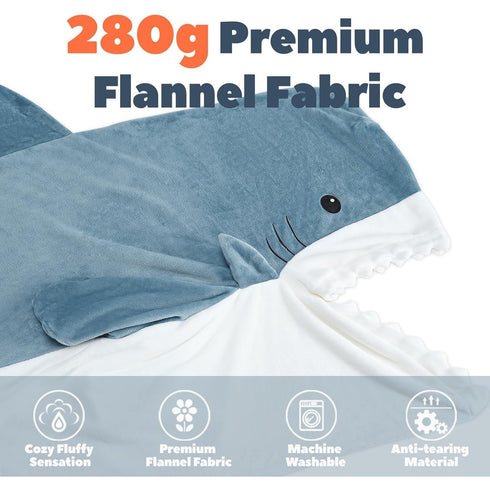Gemütliche Shark Hoodie Decke | weiche Kapuzendecke mit Schwanz
