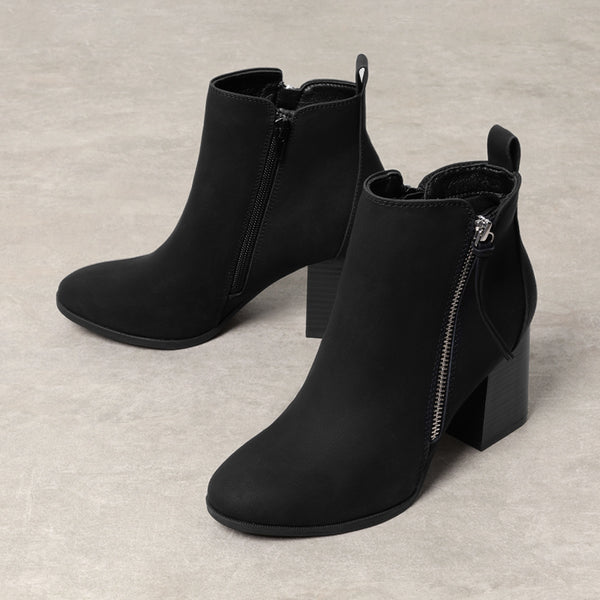 DAMEN CHUNKY LOW HEEL ANKLE BOOTS – BEQUEME WINTERSTIEFEL