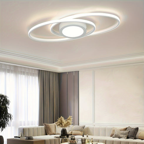 LumiGlow 48W LED-Deckenlicht mit Fernbedienung - Schwarz, dimmbar für Wohnzimmer, Schlafzimmer, Küche und Balkon