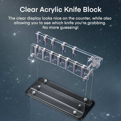 14-teiliges Küchenmesser-Set | Edelstahl Acryl-Messerschublade | superscharf & einteiliges Design