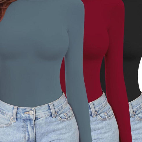 3er-Pack Thermo-Langarmshirts für Damen | Stretch & Wärme