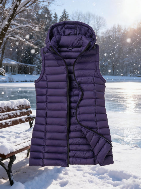 Damen Daunenweste mit Kapuze | Slim-fit Warm & Gesteppt