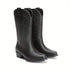DAMEN WESTERN STIEFEL MIT BLOCKABSATZ – SLIP-ON MID-CALF BOOTS MODISCHE DAMENSTIEFEL