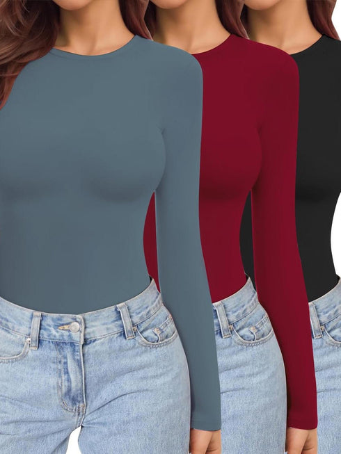 3er-Pack Thermo-Langarmshirts für Damen | Stretch & Wärme