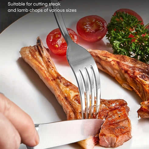 Steakmesser Set 8 Stück | Edelstahl 4,5 Zoll serriert | Profi Dinner Messer