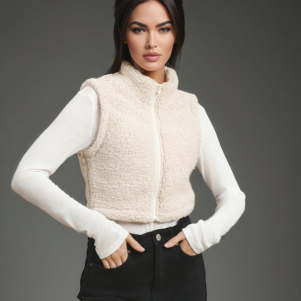 Damenjacke in Unifarben – Elegantes Kurzarm-Design, Warmes Unterhemd für modische Freizeitlooks