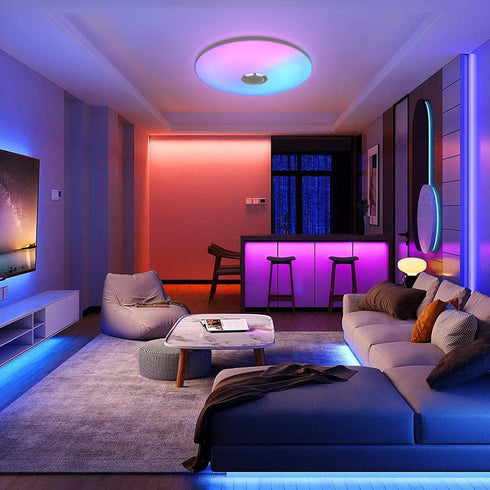 LED Deckenleuchte RGB dimmbar mit Lautsprecher & Fernbedienung