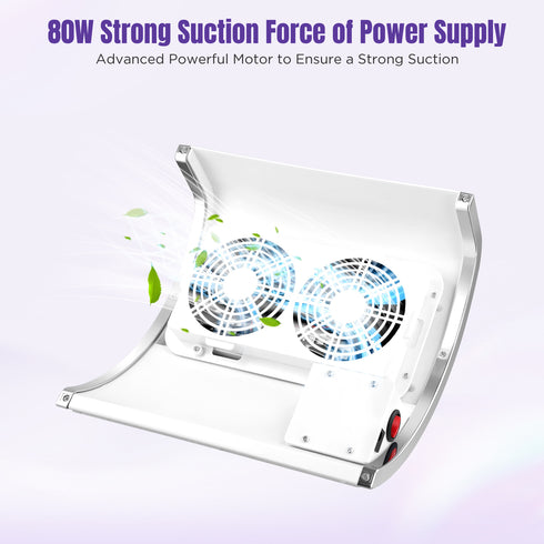 80W Nagelstaubabsauger | Mit Filter & 2 Staubbeuteln Staubentferner für Maniküre & Pediküre