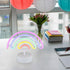2 Stück LED-Neon-Tischlampe | weißes Neon‐Design dekoratives Licht für Kinderzimmer