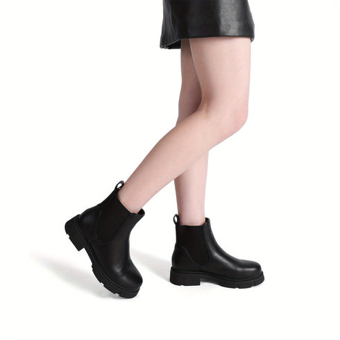 Damen-Winterstiefel – Bequeme Slipper-Stiefeletten | Niedriger Absatz