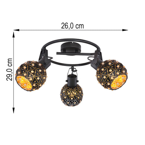Solvi LED Deckenleuchte 3-flammig E27 Spot | Verstellbar