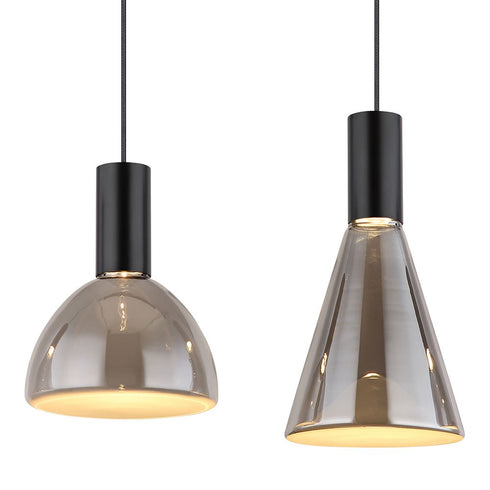 Linnaea Moderne Hängelampe 4 Flammen geräuchertes Glas | Pendelleuchte