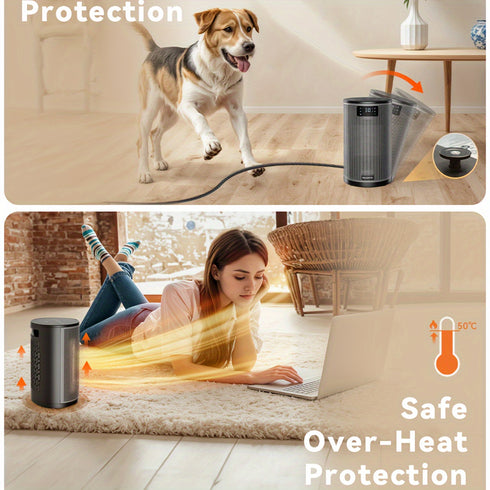 Tragbarer PTC-Keramik-Lüfter 1500 W | Schnelle Erwärmung Energieeinsparung kompakt