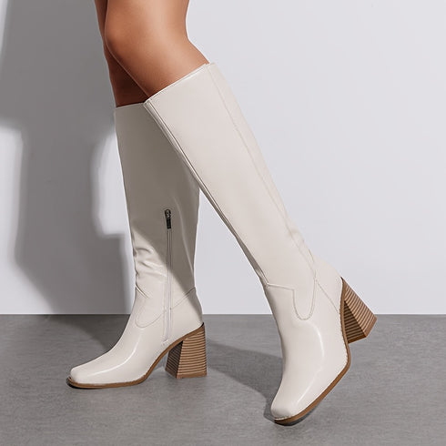 DAMENSTIEFEL MIT EINEM MASSIVEN BLOCKABSATZ | FÜR LANGE KLEIDER