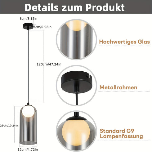 Sigrid Vintage Pendelleuchte Hängelampe Hochwertiger Glasschirm 1 Stück