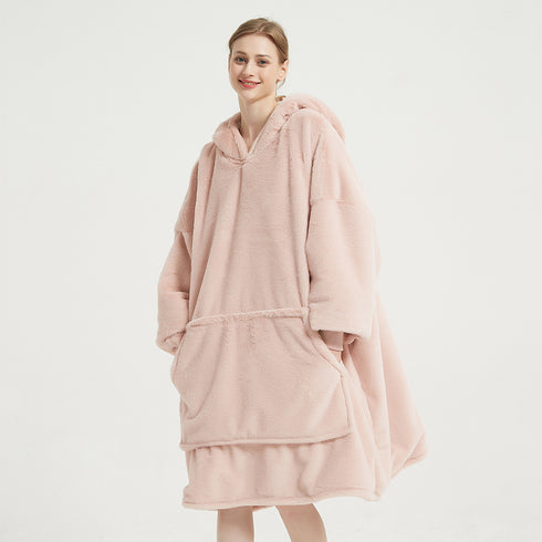 TV-Hoodie-Decke mit Ärmeln & Tasche – flauschige Kuscheldecke für Sofa