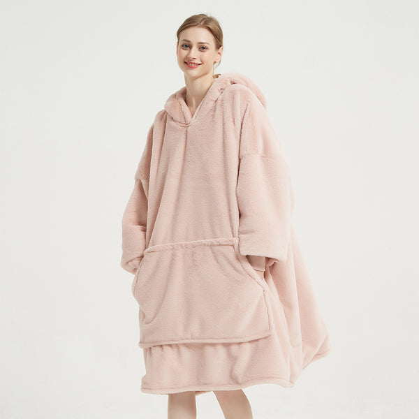 TV-Hoodie-Decke mit Ärmeln & Tasche – flauschige Kuscheldecke für Sofa