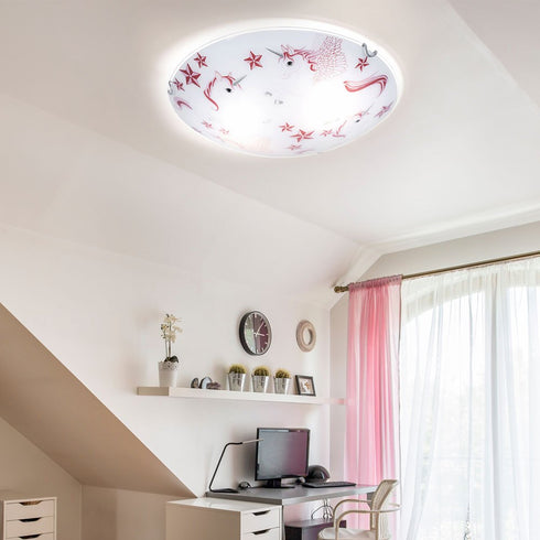 Runde Einhorn-Deckenleuchte | Kinderzimmer-Deckenlampe