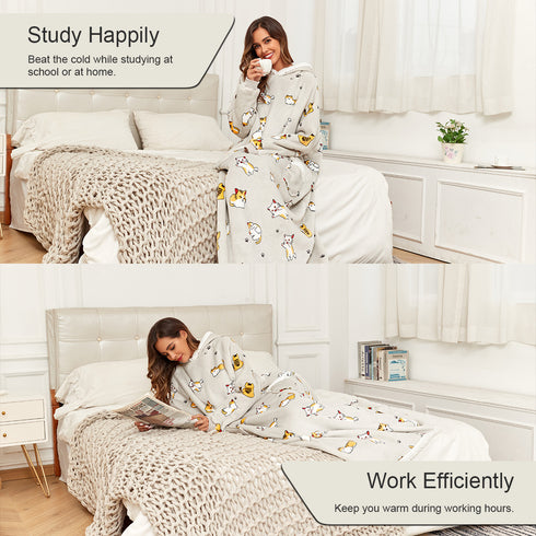 Kuscheldecke mit Ärmeln | Übergroße Kapuzendecke für Damen & Herren