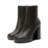 DAMEN-SCHWARZ-STIEFELETTEN MIT BLOCKABSATZ