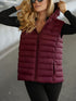 Winter Damenjacke Daunen mit Kapuze | burgunderrot leicht & warm
