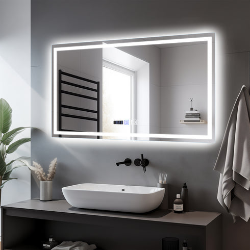 Lumivaro | LED Kosmetikspiegel mit Licht & Uhr