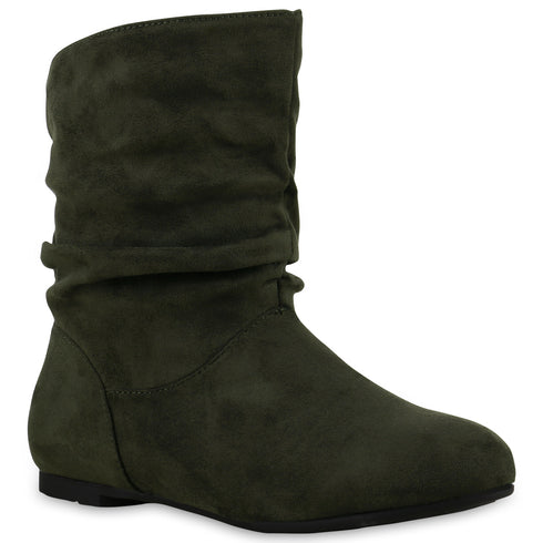DAMEN FLACHE STIEFELETTEN – MODISCHE KURZSTIEFEL MIT NIEDRIGEM ABSATZ – LÄSSIGE BOOTIES FÜR JEDEN TAG