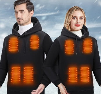 Beheizbarer Hoodie mit 9 Heizbereichen | USB-Aufladung Temperaturregelung Langer Ärmel