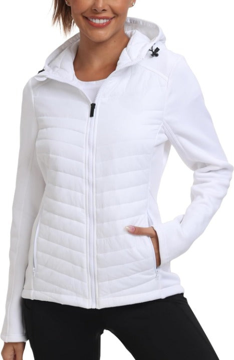 Elinora Damen Steppjacke mit Kapuze – leichte, warme & wasserabweisende Übergangsjacke mit Fleecefutter | Shiraki