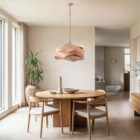 Kaia Pendelleuchte Holz Welle | Shiraki