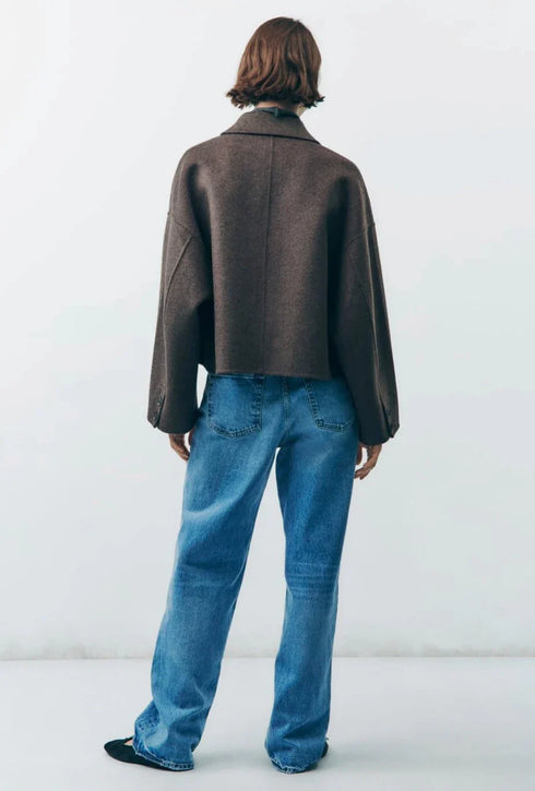 DAMEN ÜBERGANGSJACKE IM KLASSISCHEN STIL | DICKES WÄRMENDES MATERIAL