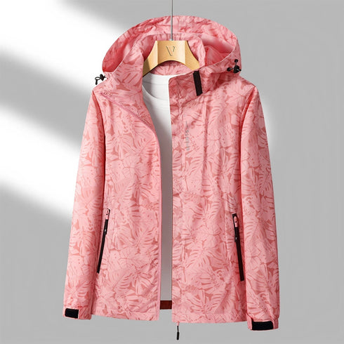 DAMEN WASSERFESTE KAPUZENJACKE MIT REISSVERSCHLUSS